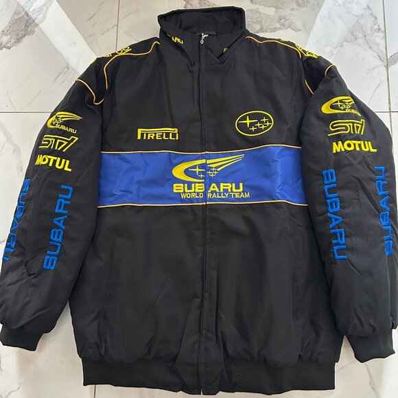 Subaru Other - Subaru Rally Racing Jacket Black and Blue – Vintage Embroidered Bomber